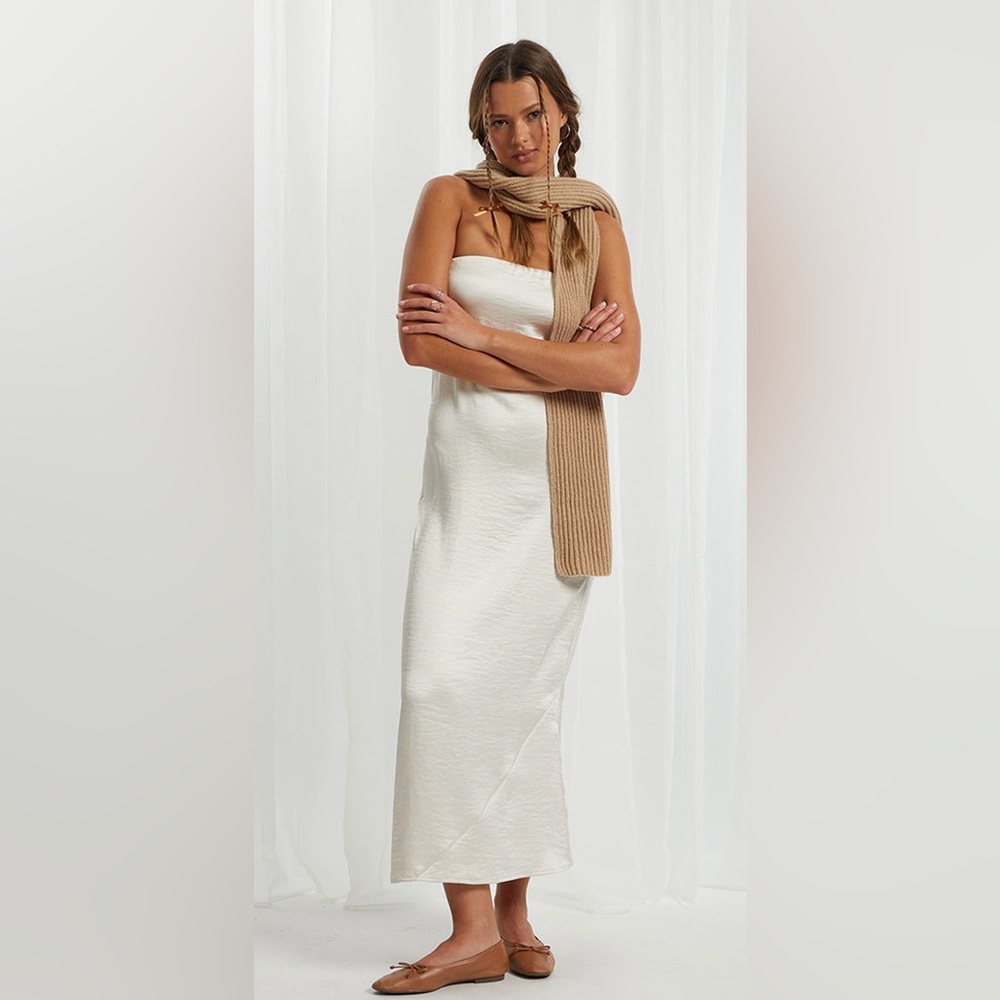 Beverly and Beck Silk Strapless Midi Dress (Size M) - Picture 4 of 6